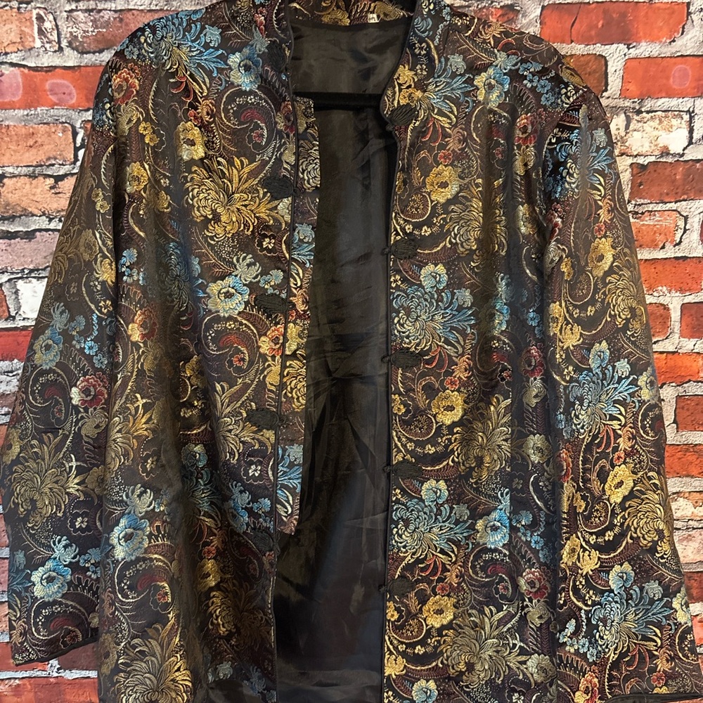 Oriental Vintage Elegant Patterned Jacket With Fl… - image 1